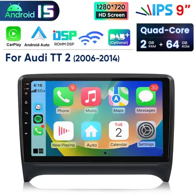 Obrázok produktu pre Carplay Autorádio pre Audi TT MK2 8J 2006-2014 Android 15 GPS Navi WIFI BT USB FM RDS 1+32G
