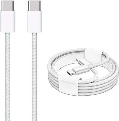 Zdjęcie produktu dla Economy Kabel Usb Pd Typ-C Do Typ-C Pd 60W Biały Oplot 1M Do Iphone 15