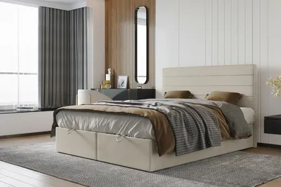 Produktbild von VELAR Boxspringbett mit bettkasten "ROSALIA", 180 cm, Hellbeige