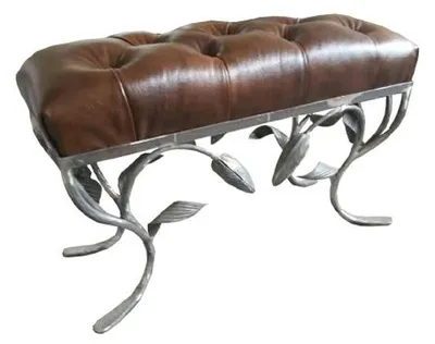 Image de Chesterfield Tabouret de pied Pufa Chaise Vintage Cuir synthétique Tabouret d'appoint