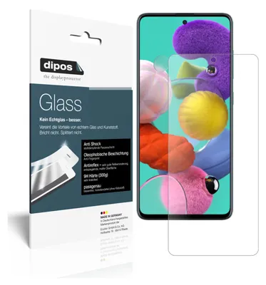 Produktbild von 2x Schutzfolie für Samsung Galaxy A71 matt - Anti-Shock 9H Folie dipos Glass Kunststoffglas