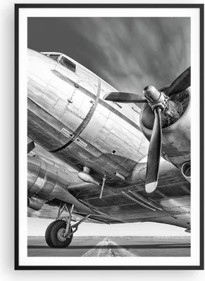 Produktbild von Gerahmtes Poster - Schwarzer Rahmen - Flugzeug Retro Flugzeug - 70x100 cm - Wand Bild - Wanddeko - Wandbilder - Kunstposter - Wandposter - Bilderrahmen - Bilder - Kunstdruck - P2BPA70x100-4952