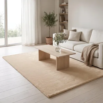 Productafbeelding van Vika Living Vloerkleed Hoogpolig - Wasbaar - Beige - 200x300 cm