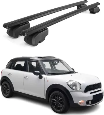 Image de Barres de toit Transversales pour Mini Countryman R60 2010-2016 Alu Noir ABE