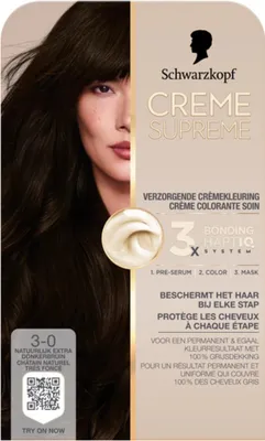Produktbild von Schwarzkopf – Haarfarbe – Creme Supreme 3-0 – Natur Extra Dunkelbraun – 245 g - 1 Stück
