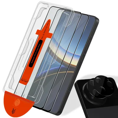 Obrázek produktu pro 2-balení Xiaomi Poco F7 Pro Ochranné sklo na displej & 2-balení ochrana objektivu - Tvrzené sklo | [Automatická instalace] - Bez bublin
