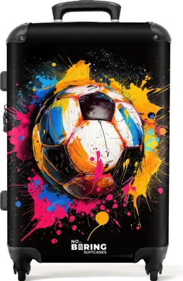 Produktbild von NoBoringSuitcases.com Hartschalen Koffer Mittelgroß 67x43x25 cm, 72L, Graffiti Sport: Fußball, Reisekoffer mit 4 Rollen