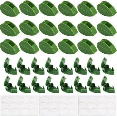 Produktbild von PolkaHome® 60 Stück selbstklebende Pflanzenclips – Blattförmige Kletterpflanzenhalter mit Klebepads für Wand, Rankhilfe &