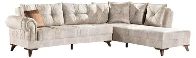 Immagine prodotto di Divano angolare design, con funzione letto, rivestito in tessuto, dotato di contenitore per biancheria e imbottitura morbida