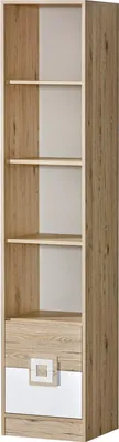 Produktbild von Furniture24 Regal Nico 06, Standregal, Bücheregal Mit 2 Schubkasten Hell Eiche/Weiß/Hell Eiche