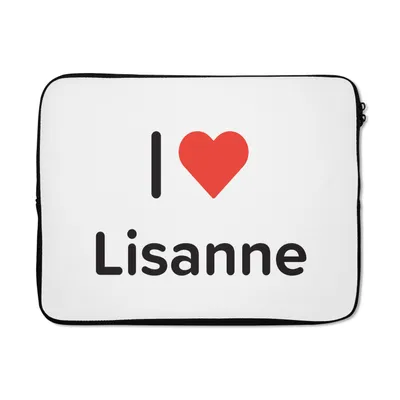 Produktbild von MuchoWow® Laptop Hülle 17 Zoll Laptoptasche Ich liebe - Lisanne - Mädchen - Zipper - Schutzabdeckung