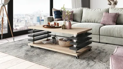 Produktbild von Design Carl Svensson Couchtisch DC-3 Wohnzimmertisch Tisch Rollen