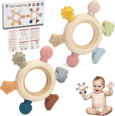 Imagen del producto de Juguetes para bebés para morder - Silicona - Libre de BPA - 0-3 meses - 6-12 meses