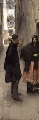 Obrázok produktu pre John Singer Sargent Art Print Obraz - Ulica v Benátkach, 1882 (91 x 30 cm)