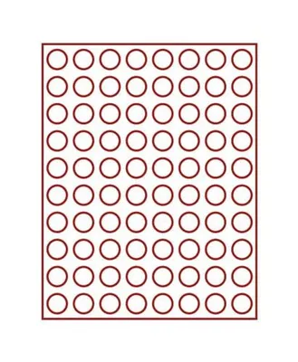 Produktbild von Lindner 2708 Münzbox mit 80 runden Vertiefungen für Münzen mit Ø 23,5 mm-Rauchglas / dunkelrote Einlage