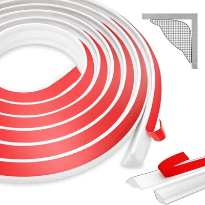 Obrázok produktu pre Elzusha – Flexibilná samolepiaca dekoratívna lišta – biela – 27 mm x 20 mm x 6 m
