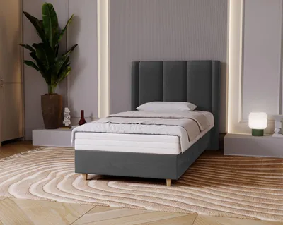 Obrázek produktu pro Čalouněná jednolůžková postel 100x200 KENBRIDGE - ocelová šedá