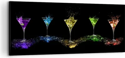 Produktbild von Bild auf Leinwand - Leinwandbild - Cocktail trinken Alkohol Glas - 100x40cm - Wand Bild - Wanddeko - Leinwanddruck - Bilder - Kunstdruck - Wanddekoration - Leinwand bilder - Wandkunst - AB100x40-0442