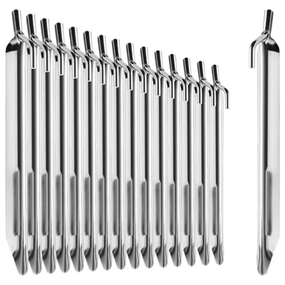 Obrázek produktu pro com-four® 16x ocelové stanové kolíky - robustní kolíky ve tvaru V pro kempování