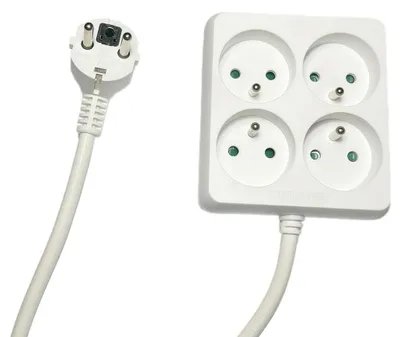 Obrázok produktu pre Microconnect MC-PSSQUARE040150FRW, 1,5 m, Vnútorný, Typ E, Type EF (CEE 7/7), Uhlové, Biela