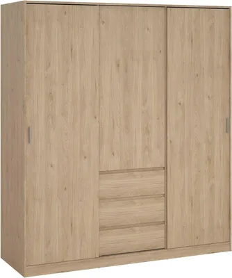 Immagine prodotto di Dmora Guardaroba 3 Ante Mathieu 60x177 cm Marrone Rovere, Appendiabiti 3 Ante
