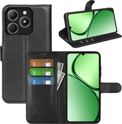 Produktbild von Klapphülle Realme C61 / C63 Handy Tasche Handyhülle Hülle Schutzhülle Flip Case Etui Schwarz