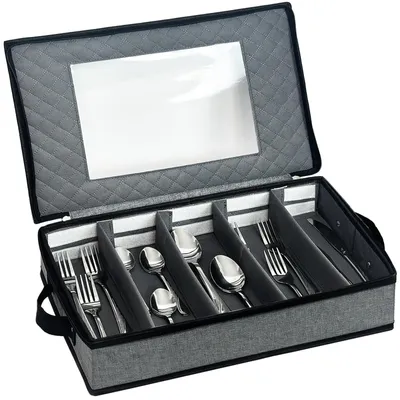 Produktbild von Anpassbarer Besteck Organizer mit Deckel für Schubladen