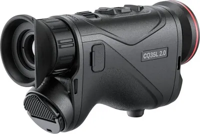 A black monocular device is shown against a light gray background.