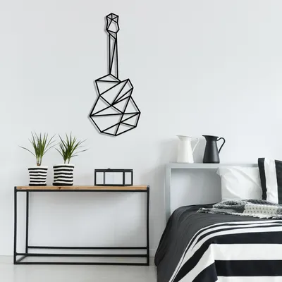 Produktbild von Wallity, Guitar- TNL1581, Schwarz, Sonstige Wohndekorationen, 23 x 55 cm, 100% Metall (Dicke: 1