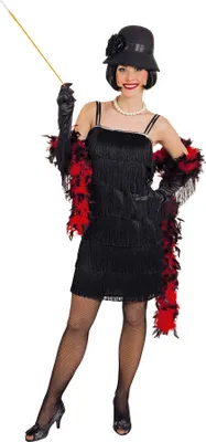 Produktbild von Fransenkleid schwarz Charleston Flapper 20er Jahre Karneval Fasching Kostüm 42/44