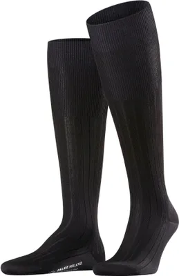 Image de Chaussettes mi-mollet FALKE Milano pour homme, noir, taille 45-46