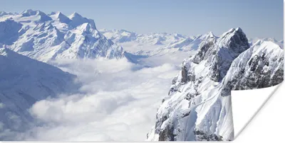 Produktbild von MuchoWow® Poster Alpen - Schnee - Berg 40x20 cm - Poster für die Wand - Poster Schlafzimmer