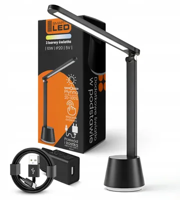 Produktbild von Smartled LED Schreibtischlampe 10W Dimmbar Touch USB-C Schwarz