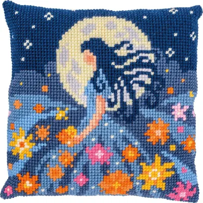 Produktbild von Vervaco Kreuzstich-Set „Mädchen mit Mond“, 40 x 40 cm