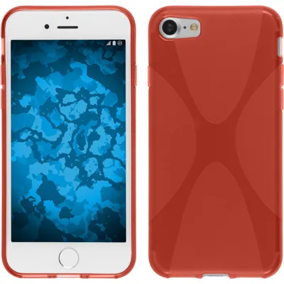 Produktbild von PhoneNatic Case kompatibel mit Apple iPhone 7 / 8 / SE 2020 - rot Silikon Hülle X-Style + 2 Schutzfolien