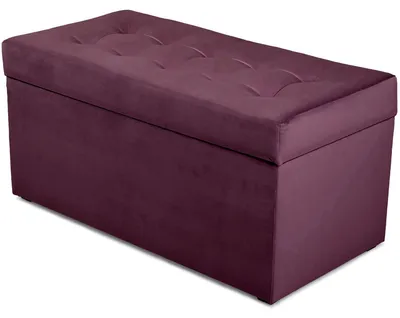 Produktbild von MG Design Polsterhocker Violett 45x90 cm - Stauraum 100L, bis 300 kg, samtig-weich mit Schimmer, pflegeleicht, für Wohnzimmer & Flur