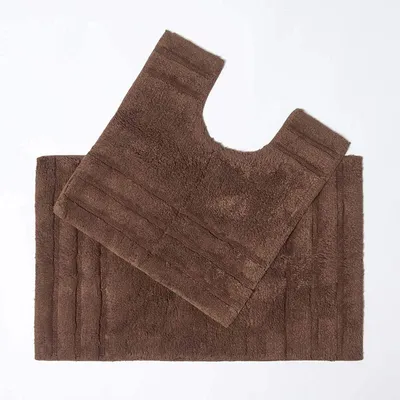 Obrázek produktu pro HOMESCAPES Badematten Set 2tlg Spa Surpreme Braun