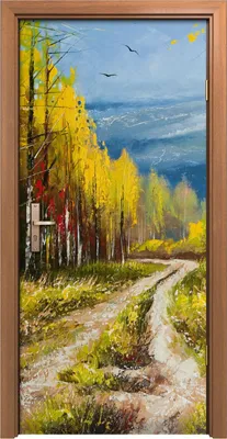 Produktbild von Türposter 90x200 cm Türaufkleber Türtapete Türfolie Klebefolie Landschaft Gemälde Herbst