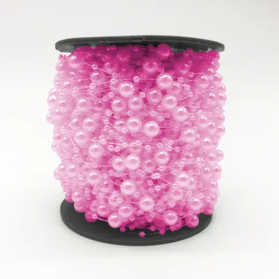 Produktbild von 5 Perlengirlanden, ca. 120 cm länge, 8 mm Perlen, Pink hell