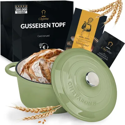 Produktbild von Schmortopf 24 cm, 3,5 L, Gusseisen, mit Deckel, für Induktion