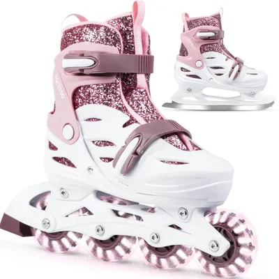 Produktbild von Inlineskates Inliner und Schlittschuhe CARIBOO BALLERINA 2in1 leuchtende LED-Rollen