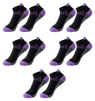 Produktbild von 5 Paar Herren-Baumwoll-Knöchelsocken, sportliche, gepolsterte Funktionssocken, feuchtigkeitsableitend, atmungsaktiv, Laufsocken