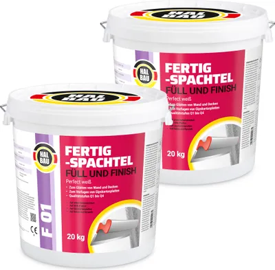 Produktbild von Fertigspachtel Füll Finish 40kg GK Fugenspachtel Innen Glätt Spachtel Weiss F01