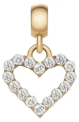 Produktbild von Vergoldeter Herzanhä nger mit klaren Kristallen Charms DW00400432