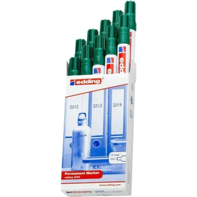 Produktbild von Edding 4-3000004, Grün, Rundspitze, 1,5 mm, 3 mm, Karton, Keramik, Beton, Folie, Glas, Eisen, Leder, Metall, Papier, Kunststoff, Polystyrene, Gummi,..., Deutschland