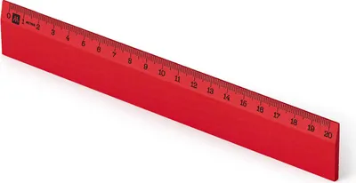 Immagine prodotto di Metrie | Righello in legno Scholar-20HR rosso con scala in mm | 20 cm
