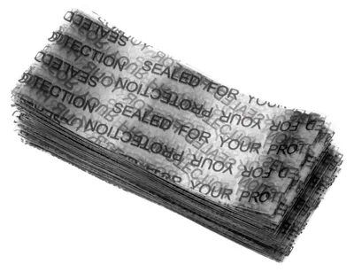 Schrumpfband 73x30 mm, PVC, transparent/schwarz, 250 Stück