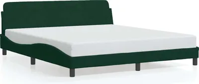 Produktbild von vidaXL Bettgestell "Dover" Dunkelgrün 180x200 cm Samt