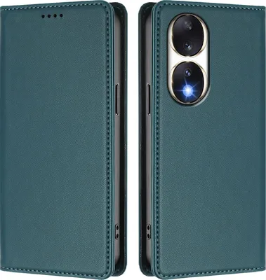 Image de Etui en cuir pour Honor 90, étui magnétique en cuirPolyuréthaneavec support Vert