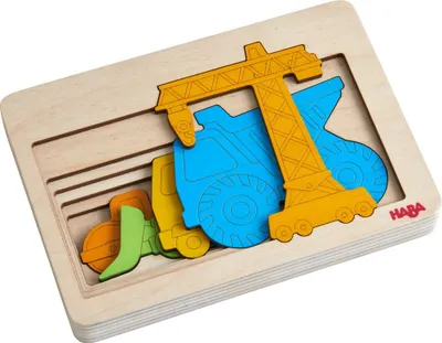 Produktbild von Holzpuzzle Baustellenfahrzeuge